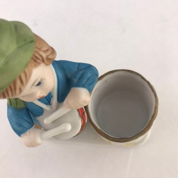 VTG Jasco Luvkins Little Drummer Boy Bisque Porcelain Christmas Candle Votive - Picture 7 of 8